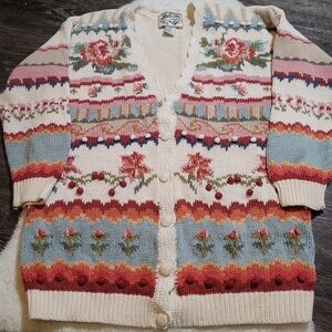 Heirloom Collectibles Vintage Ramie And Cotton Cardigan Size M